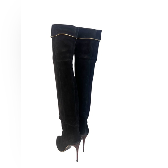 Balmain black suede over the knee boots - Picture 9 of 12